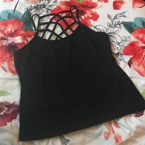Black strappy tank